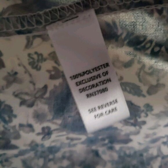 LA Threads Boho Floral Embroidered Peasant Top Flared Sleeves Hi Low Hem Size M - Picture 11 of 13